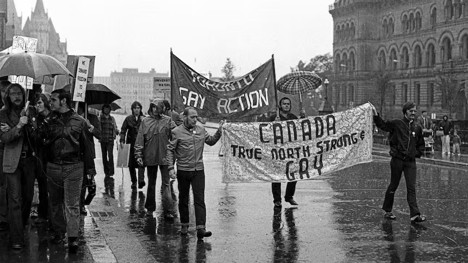 The We Demand Protest on August 28, 1971. (Jerald Moldenhauer, "Ottawa March Demonstrators," The ArQuives Digital Exhibitions)